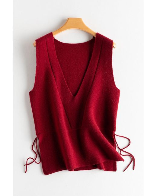 Bellemere New York Red 100% Wool Sweater Vest