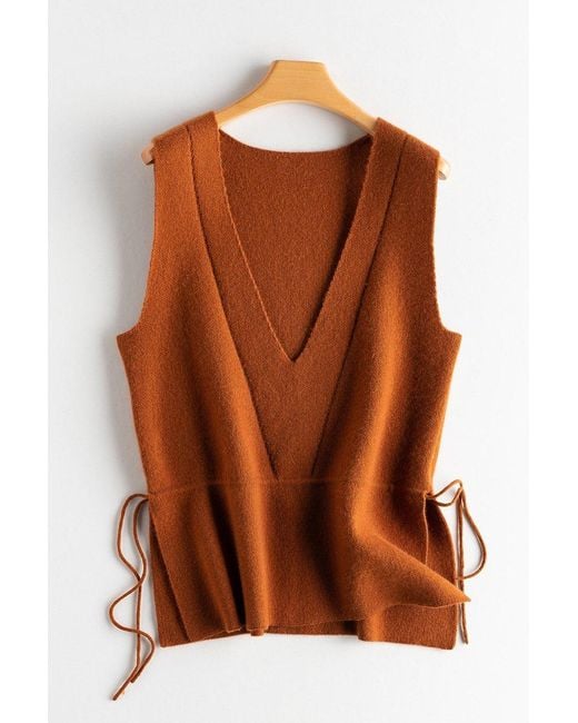Bellemere New York Brown 100% Wool Sweater Vest