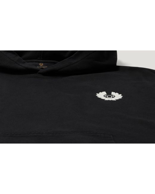 Belstaff Black Men's Competition Hoodie Heavyweight Cotton Fleece for men