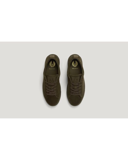 Belstaff Green Men's Fleming Trainer Suede for men