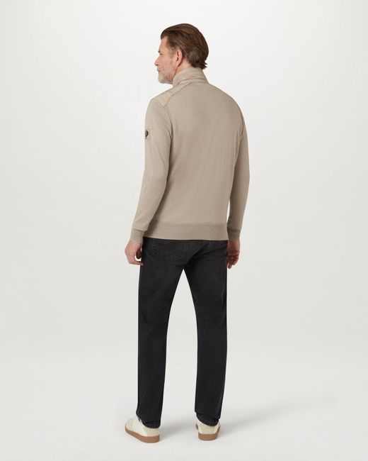 Belstaff Natural Men's Kelby Zip Cardigan Merino Wool for men