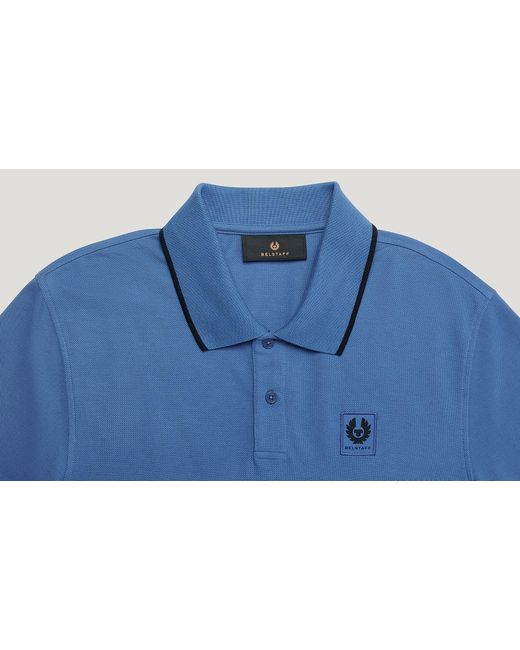 Belstaff Blue Men's Tipped Polo Cotton Pique for men