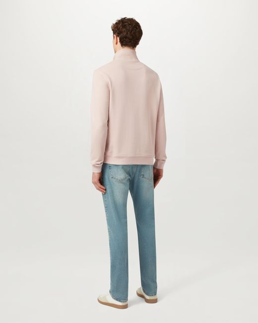 Belstaff Pink Men's Quarter Zip Sweatshirt Cotton Fleece for men