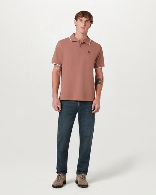 Belstaff Pink Tipped Polo for men