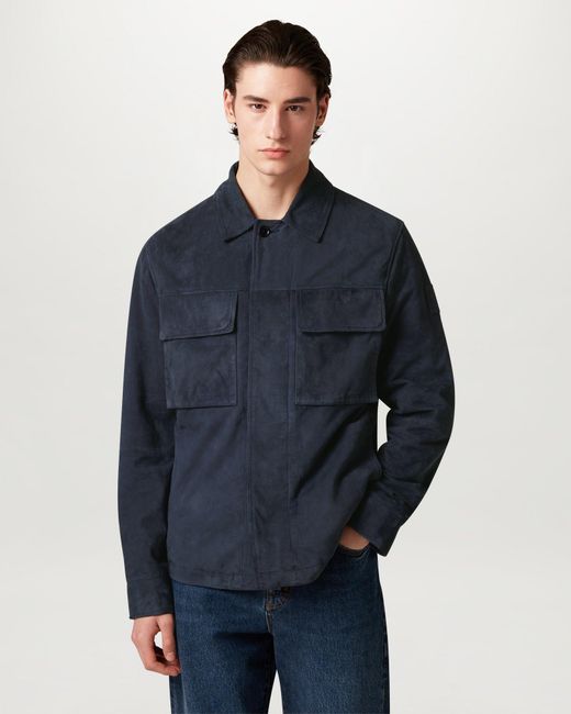 Belstaff Blue Men's Waymark Overshirt Flyweight Suede for men