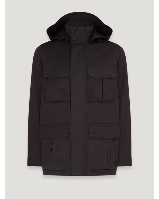 Belstaff Black Drome Jacket Cotton Blend Gabardine for men