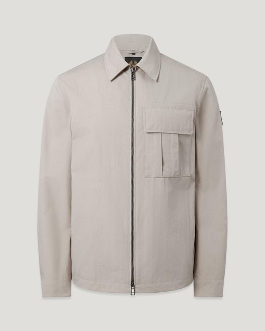 Belstaff Gray Men's Cargo Overshirt Compact Technical Cotton for men