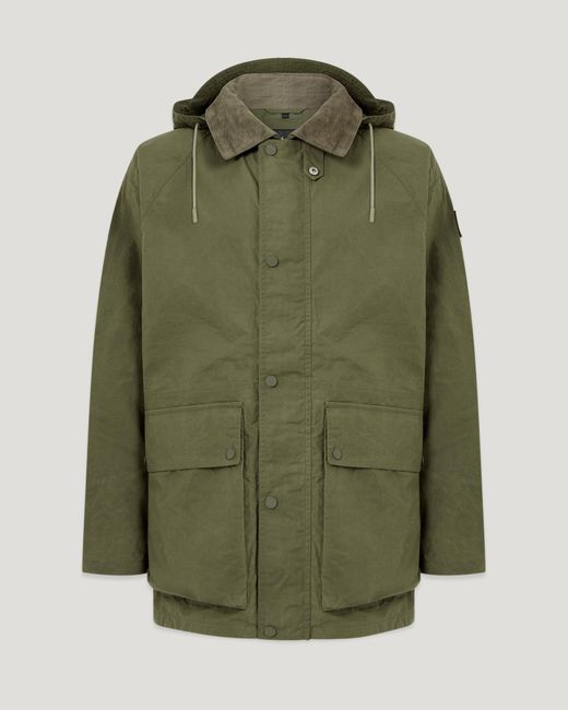 Belstaff Green Men's Incline Parka Dry Waxed Cotton for men