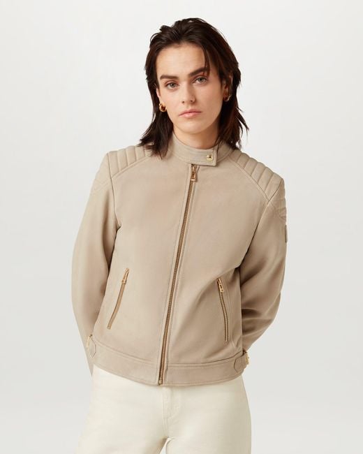 Belstaff Natural Women's Mollison Jacket Lightweight Suede
