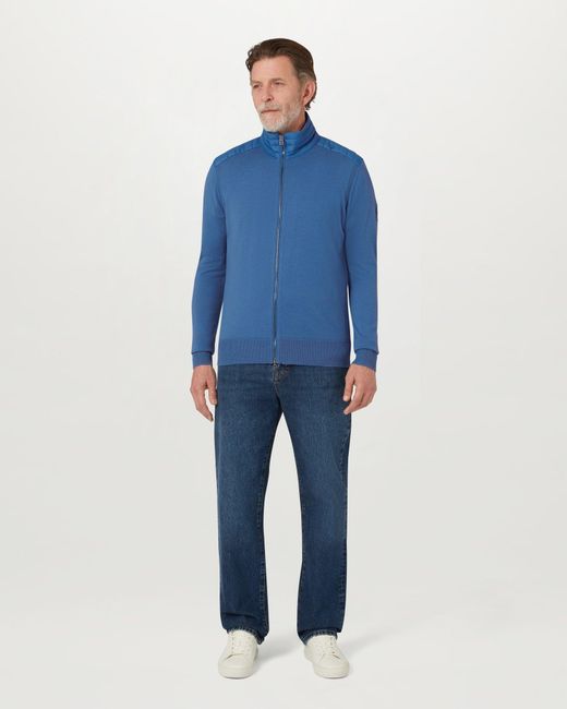 Belstaff Blue Men's Kelby Zip Cardigan Merino Wool for men