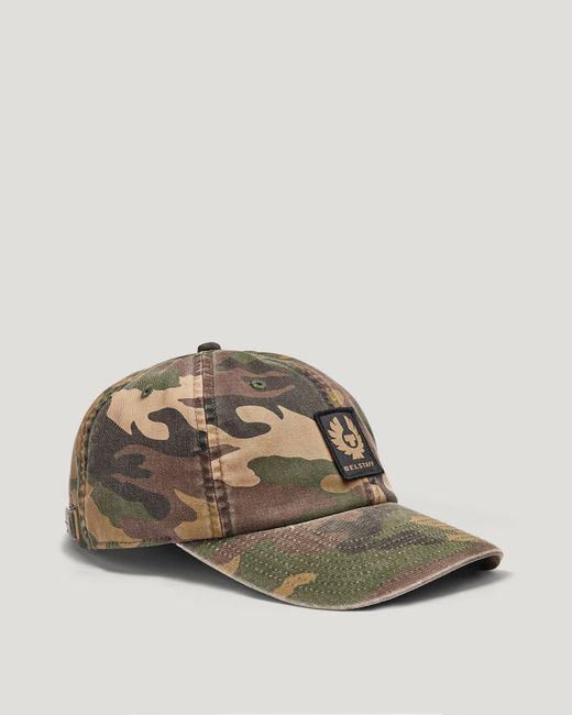 Belstaff Multicolor Unisex Phoenix Camo Patch Cap Cotton Twill Green Size One