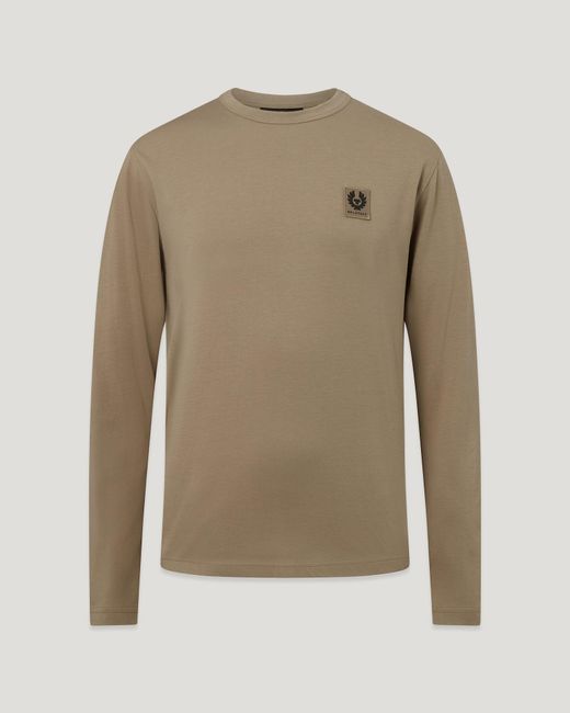 Belstaff Natural Men's Long Sleeved T-shirt Cotton Jersey for men