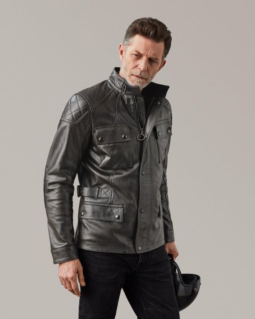 Belstaff Gray Turner Motorcycle Jacket for men