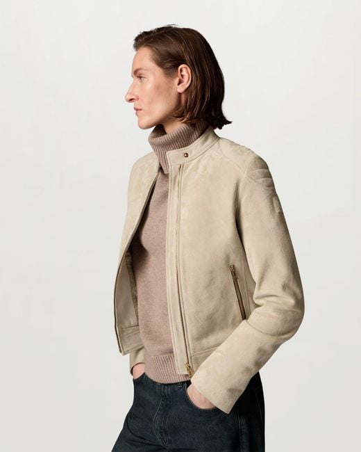 Belstaff Natural Women's Mollison Jacket Lightweight Suede