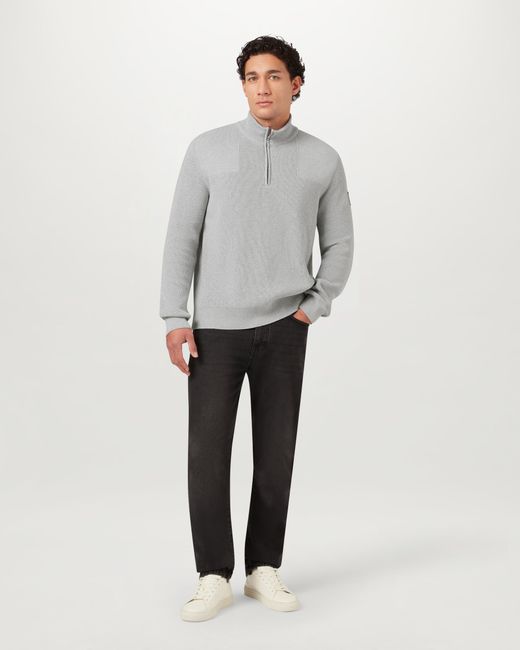 Belstaff Gray Men's Commander Quarter Zip Jumper Organic Cotton for men