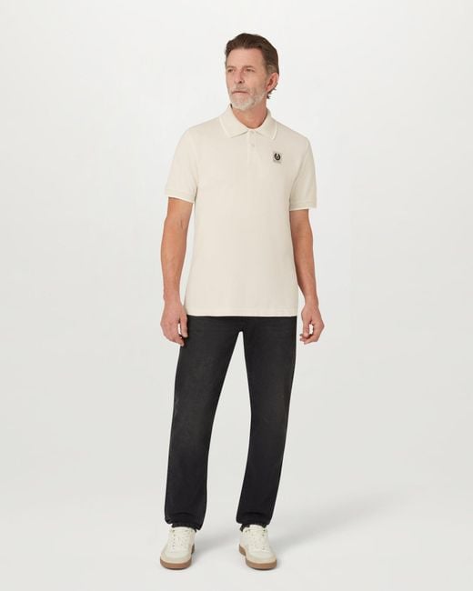 Belstaff Natural Men's Tipped Polo Cotton Pique for men
