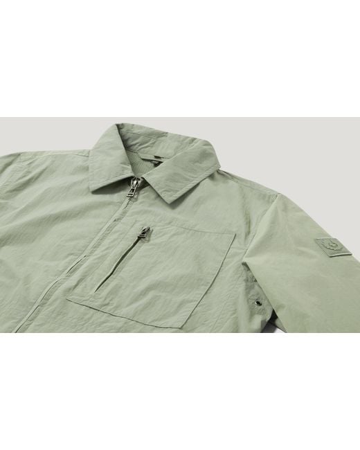 Belstaff Green Men's Grid Overshirt Alpha Nylon for men