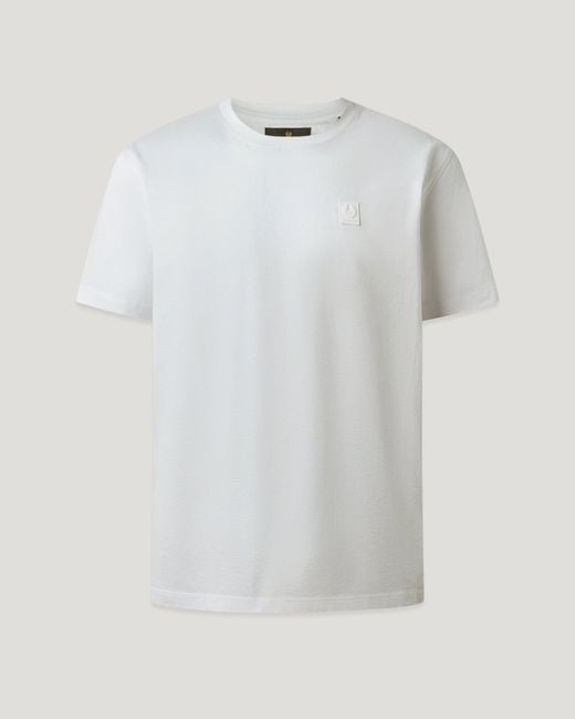 Belstaff White Men's Steel T-shirt Mercerised Cotton for men