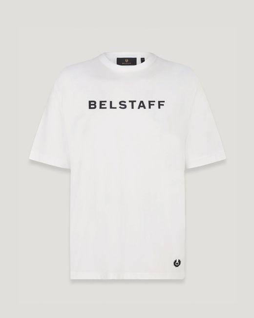Belstaff White Staple Logo T-Shirt Cotton Jersey for men