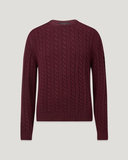 Belstaff Red Men's Westport Crew Neck Wool Cotton Blend for men