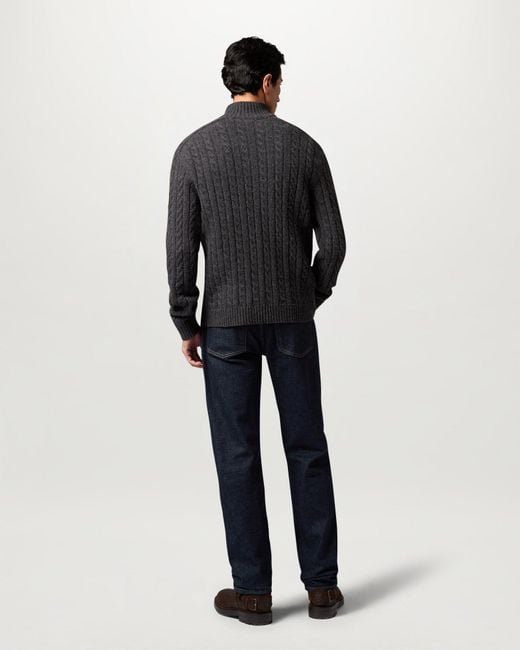 Belstaff Blue Men's Westport Quarter Zip Wool Cotton Blend for men