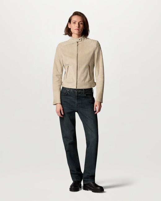 Belstaff Natural Women's Mollison Jacket Lightweight Suede