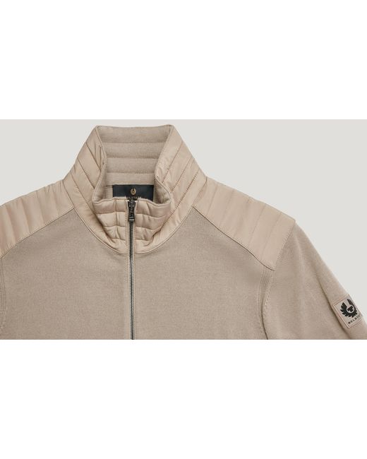 Belstaff Natural Men's Kelby Zip Cardigan Merino Wool for men