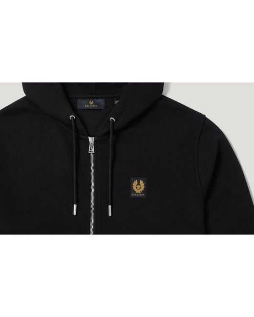 Belstaff Black Men's Full Zip Hoodie Cotton Fleece for men