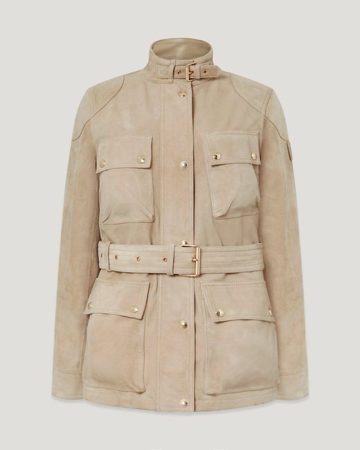 Belstaff Natural Women's Trialmaster Panther Jacket Lightweight Suede
