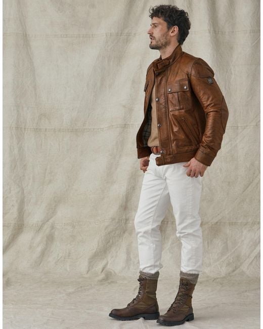 Belstaff Gangster 2.0 Leather Jacket in Brown for Men | Lyst