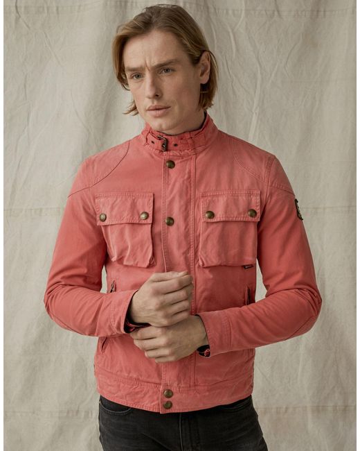 Belstaff Vintage Dye Racemaster Jacke in Pink für Herren