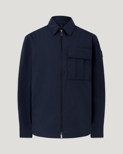 Belstaff Blue Men's Cargo Overshirt Compact Technical Cotton for men