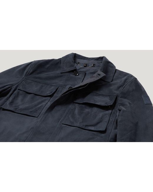 Belstaff Blue Men's Waymark Overshirt Flyweight Suede for men