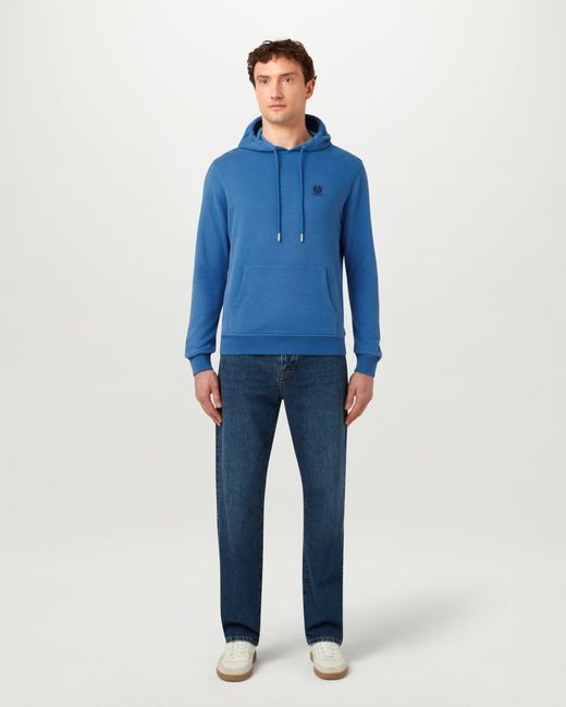 Belstaff Blue Men's Hoodie Cotton Fleece for men