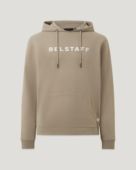 Belstaff Natural Men's Logo Hoodie Cotton Fleece for men