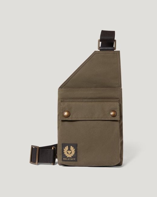 Belstaff Natural Unisex Trialmaster Crossbody Bag Waxed Cotton