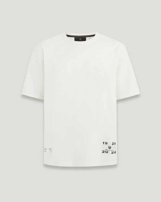 Camiseta con etiqueta de aplique centenary Belstaff de hombre de color White