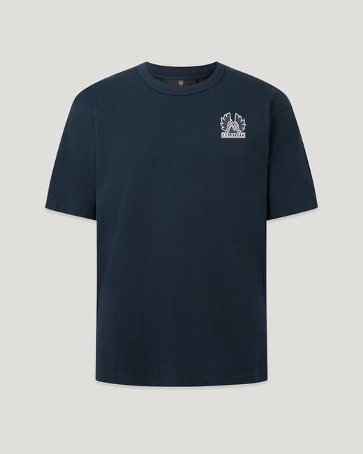 Belstaff Blue Men's Mountain Logo T-shirt Cotton Jersey for men