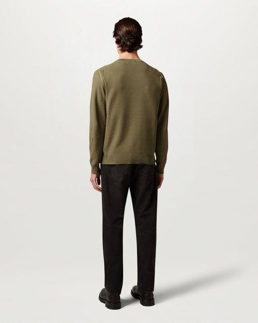 Belstaff Green Men's Coast Knitted Jumper Cotton Silk Pique for men