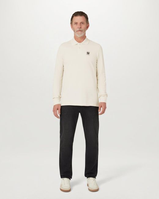Belstaff Natural Men's Long Sleeved Polo Cotton Pique for men