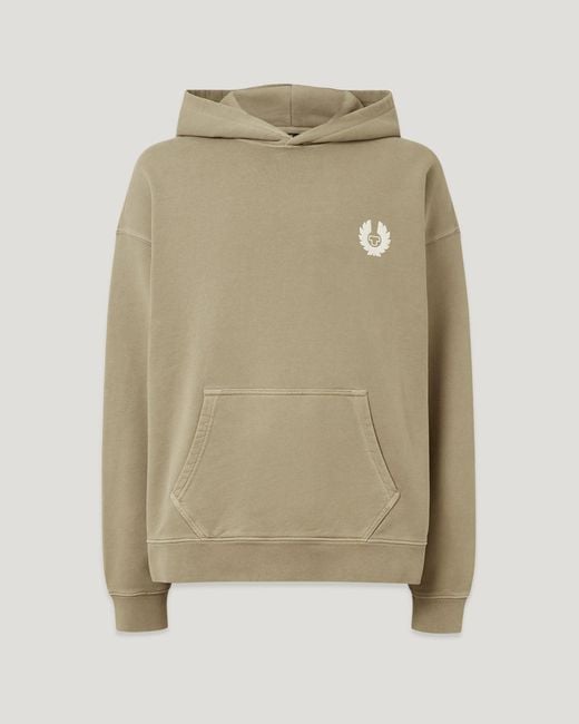 Belstaff Natural Men's Competition Hoodie Heavyweight Cotton Fleece for men