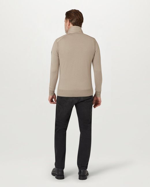Belstaff Natural Men's Kilmington Quarter Zip Jumper Merino Wool for men