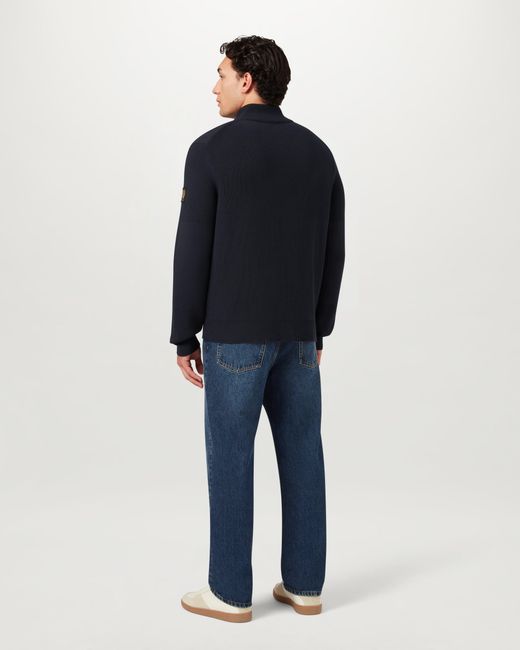 Belstaff Blue Men's Commander Quarter Zip Jumper Organic Cotton for men
