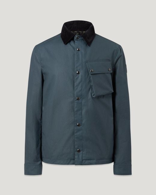 Belstaff Blue Men's Ground Jacket Waxed Cotton for men