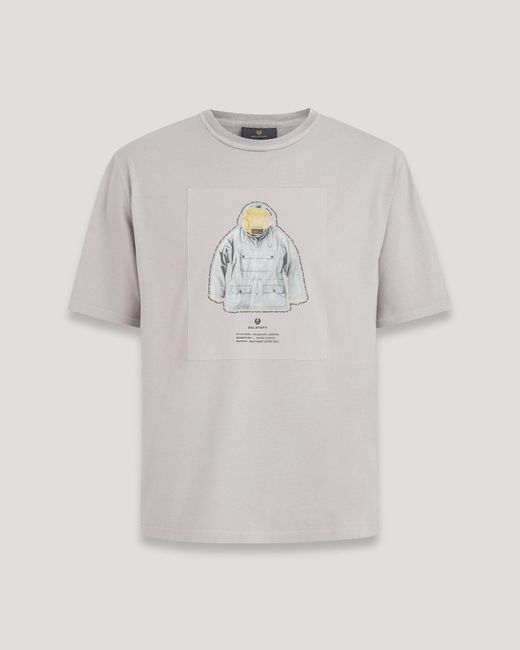 Belstaff Gray Dalesman Graphic T-shirt for men