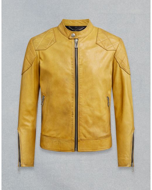 Belstaff Yellow Outlaw Leather Jacket for men