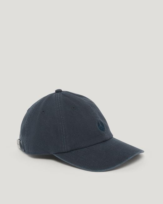 Belstaff Blue Unisex Street Cap Fade Out Cotton Canvas