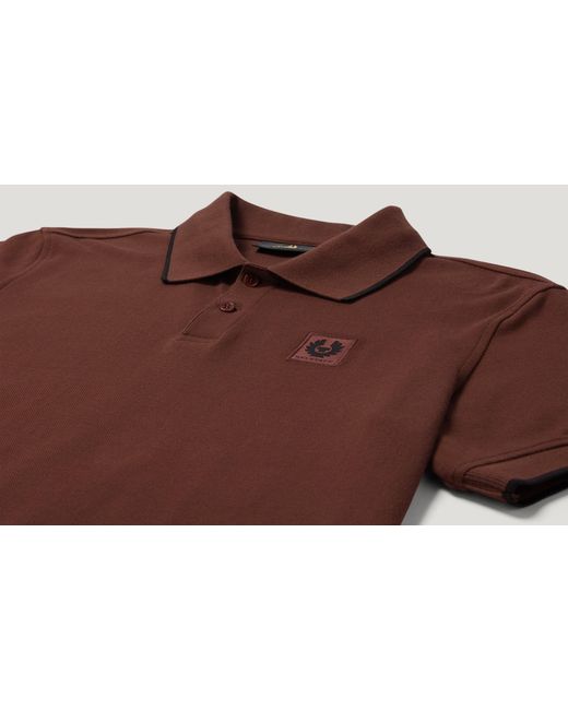 Belstaff Red Men's Tipped Polo Cotton Pique for men