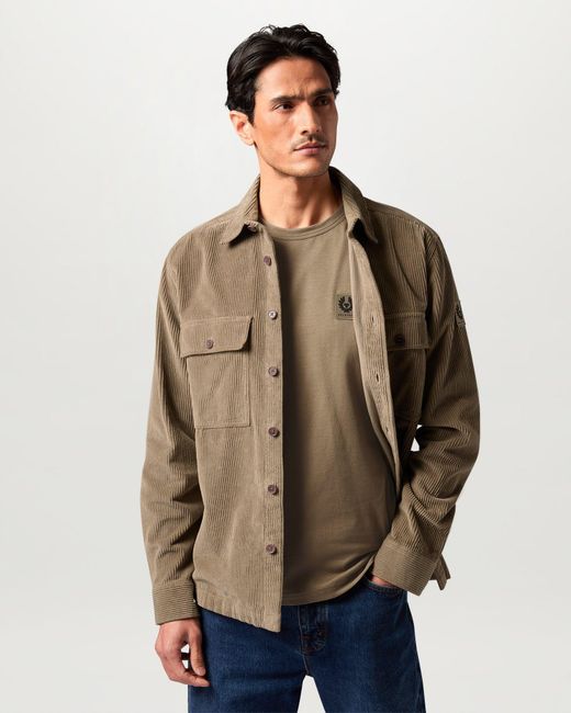 Belstaff Natural Men's Long Sleeved T-shirt Cotton Jersey for men