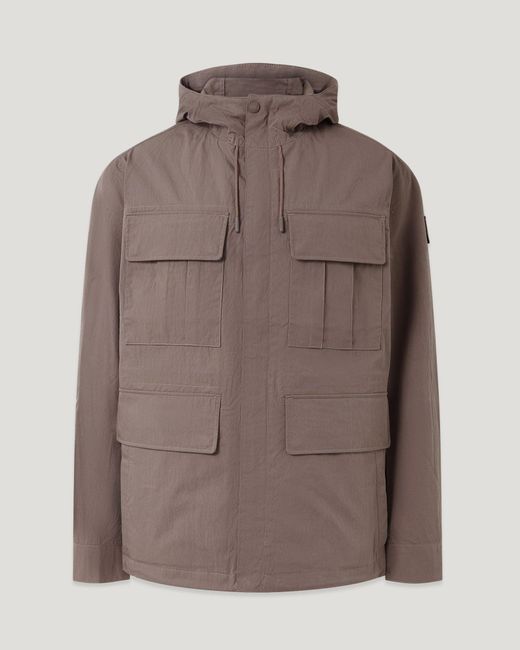 Belstaff Brown Men's Cargo Jacket Compact Technical Cotton for men